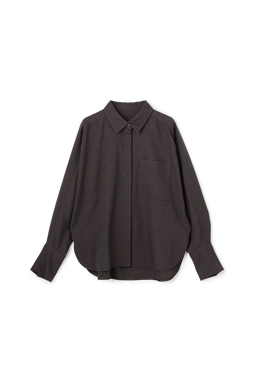 【アンクレイヴ/uncrave】のウォッシャブルウールライクツイル ドルマンシャツ インテリア・キッズ・メンズ・レディースファッション・服の通販 founy(ファニー) 　ファッション　Fashion　レディースファッション　Fashion for Women　トップス・カットソー　Cut & Sew Tops　シャツ・ブラウス・オフィスカジュアル　Elegant Blouses & Button-Ups　シャンブレー　Chambray, Denim-Like Fabric　スリーブ　Sleeve, Long Sleeve / Short Sleeve　ツイル　Twist, Twisted Detail　バランス　Balance, Style Balance　レギュラー　Regular, Standard Fit　ロング　Long, Long-Length　定番　Standard, Basic Item　【WEB限定】グレーブラウン|ID: prp329100004903028 ipo3291000000036695275