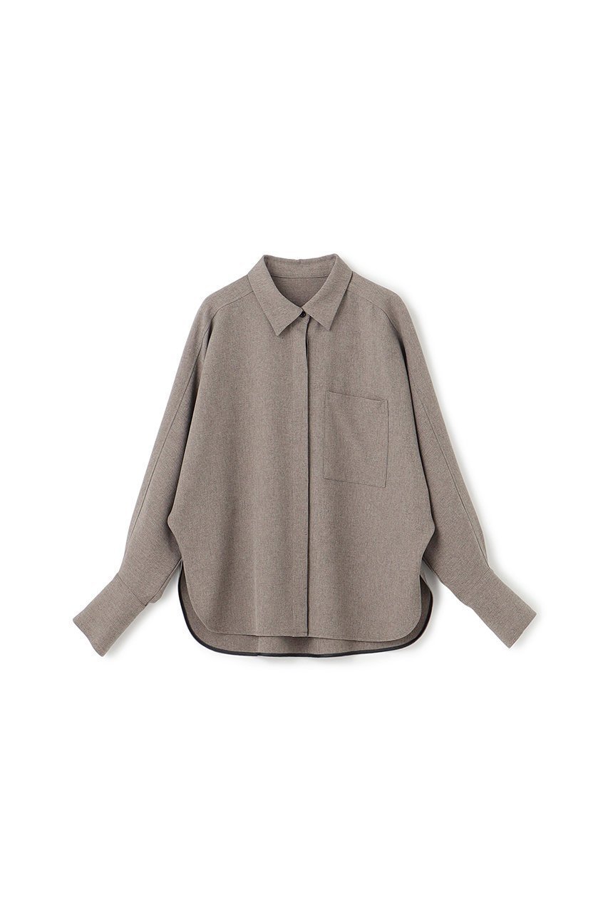 【アンクレイヴ/uncrave】のウォッシャブルウールライクツイル ドルマンシャツ インテリア・キッズ・メンズ・レディースファッション・服の通販 founy(ファニー) 　ファッション　Fashion　レディースファッション　Fashion for Women　トップス・カットソー　Cut & Sew Tops　シャツ・ブラウス・オフィスカジュアル　Elegant Blouses & Button-Ups　シャンブレー　Chambray, Denim-Like Fabric　スリーブ　Sleeve, Long Sleeve / Short Sleeve　ツイル　Twist, Twisted Detail　バランス　Balance, Style Balance　レギュラー　Regular, Standard Fit　ロング　Long, Long-Length　定番　Standard, Basic Item　シャンブレーチャコール|ID: prp329100004903028 ipo3291000000036695276