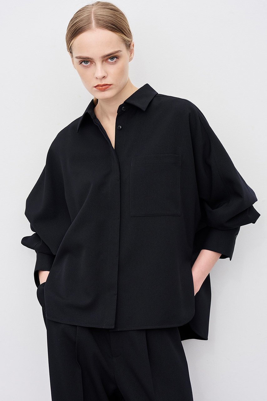 【アンクレイヴ/uncrave】のウォッシャブルウールライクツイル ドルマンシャツ 人気、トレンドファッション・服の通販 founy(ファニー) 　ファッション　Fashion　レディースファッション　Fashion for Women　トップス・カットソー　Cut & Sew Tops　シャツ・ブラウス・オフィスカジュアル　Elegant Blouses & Button-Ups　シャンブレー　Chambray, Denim-Like Fabric　スリーブ　Sleeve, Long Sleeve / Short Sleeve　ツイル　Twist, Twisted Detail　バランス　Balance, Style Balance　レギュラー　Regular, Standard Fit　ロング　Long, Long-Length　定番　Standard, Basic Item　other-4|ID: prp329100004903028 ipo3291000000036695283