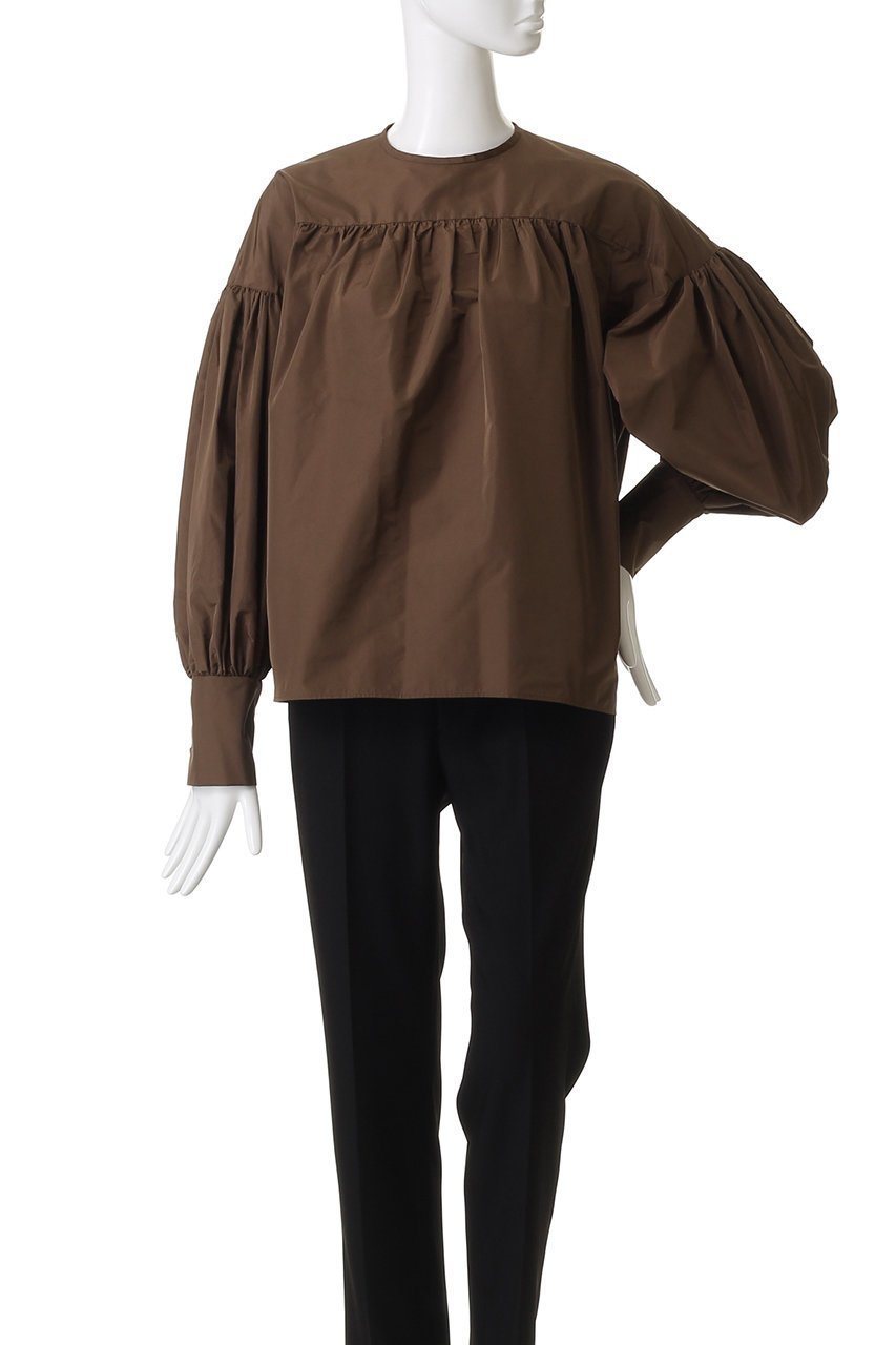 【オブリオ/AUBRIOT】のメモリータフタ ブラウス 人気、トレンドファッション・服の通販 founy(ファニー) 　ファッション　Fashion　レディースファッション　Fashion for Women　トップス・カットソー　Cut & Sew Tops　シャツ・ブラウス・オフィスカジュアル　Elegant Blouses & Button-Ups　イタリア　Italy　ギャザー　Gathered, Ruffled　シルク　Silk, 100% Silk　スリーブ　Sleeve, Long Sleeve / Short Sleeve　タフタ　Taffeta, Structured Fabric　フェミニン　Feminine, Girly　フォルム　Silhouette, Form　ロング　Long, Long-Length　other-2|ID: prp329100004903044 ipo3291000000036695388