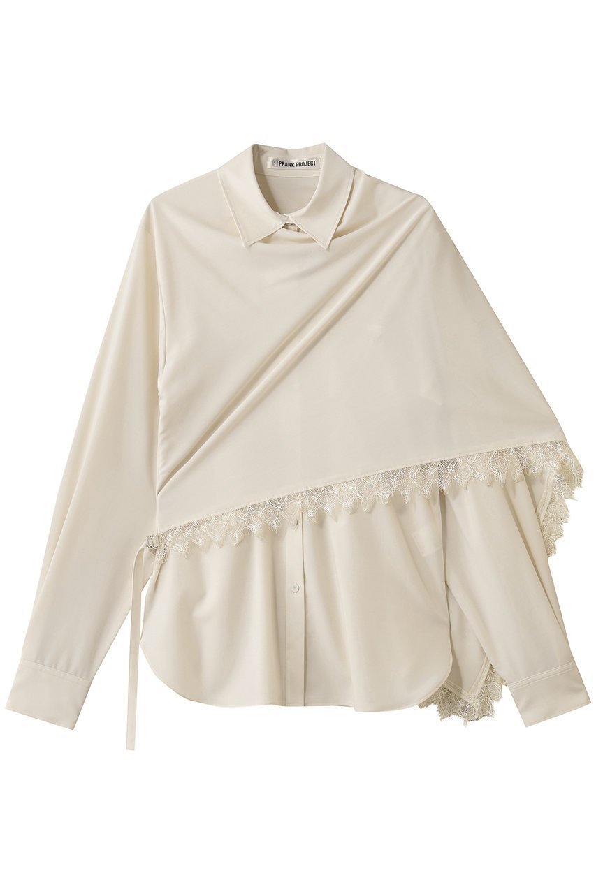 【プランク プロジェクト/PRANK PROJECT】のスカーフシャツ / Scarf Shirt インテリア・キッズ・メンズ・レディースファッション・服の通販 founy(ファニー) 　ファッション　Fashion　レディースファッション　Fashion for Women　トップス・カットソー　Cut & Sew Tops　シャツ・ブラウス・オフィスカジュアル　Elegant Blouses & Button-Ups　ジャケット　Jacket, Outerwear　スカーフ　Scarf, Neckwear　スリーブ　Sleeve, Long Sleeve / Short Sleeve　ドッキング　Docking, Mixed Material　ドレープ　Drape, Draping Fabric　ラップ　Wrap, Wrap Design　レース　Lace, Lace Fabric　ロング　Long, Long-Length　WHT(ホワイト)|ID: prp329100004903053 ipo3291000000036695442