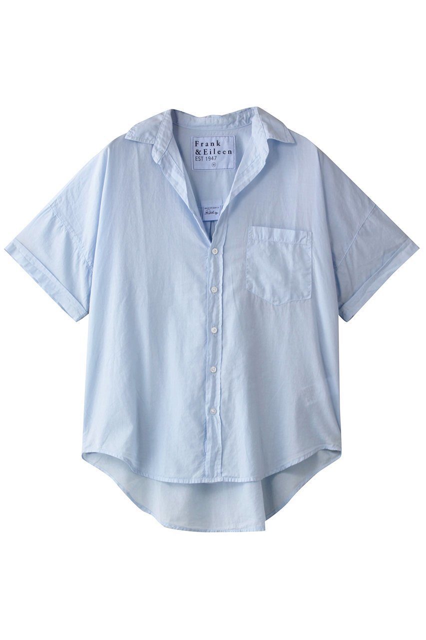 【フランク&アイリーン/Frank&Eileen】のROSE オーガニックボイル 半袖シャツ インテリア・キッズ・メンズ・レディースファッション・服の通販 founy(ファニー) ファッション Fashion レディースファッション Fashion for Women トップス・カットソー Cut & Sew Tops シャツ・ブラウス・オフィスカジュアル Elegant Blouses & Button-Ups サマー Summer, Summer Style ショート Short, Short Length スリーブ Sleeve, Long Sleeve / Short Sleeve ボトム Bottoms, Lower Wear 半袖 Short Sleeve, Half Sleeve 定番 Standard, Basic Item ブルー|ID: prp329100004903056 ipo3291000000036695461