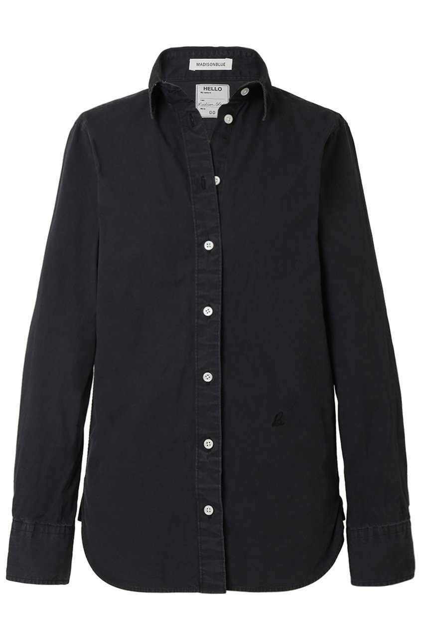【マディソンブルー/MADISONBLUE】のMADAME SHIRT WASHED OUT MADAME シャツ インテリア・キッズ・メンズ・レディースファッション・服の通販 founy(ファニー) 　ファッション　Fashion　レディースファッション　Fashion for Women　トップス・カットソー　Cut & Sew Tops　シャツ・ブラウス・オフィスカジュアル　Elegant Blouses & Button-Ups　シンプル　Simple, Minimal　ジャケット　Jacket, Outerwear　スリーブ　Sleeve, Long Sleeve / Short Sleeve　タイプライター　Typewriter Fabric, Crisp Cotton　デコルテ　Décolleté, Neckline　ドレス　Dress, One-Piece　ロング　Long, Long-Length　定番　Standard, Basic Item　ブラック|ID: prp329100004903063 ipo3291000000036695511