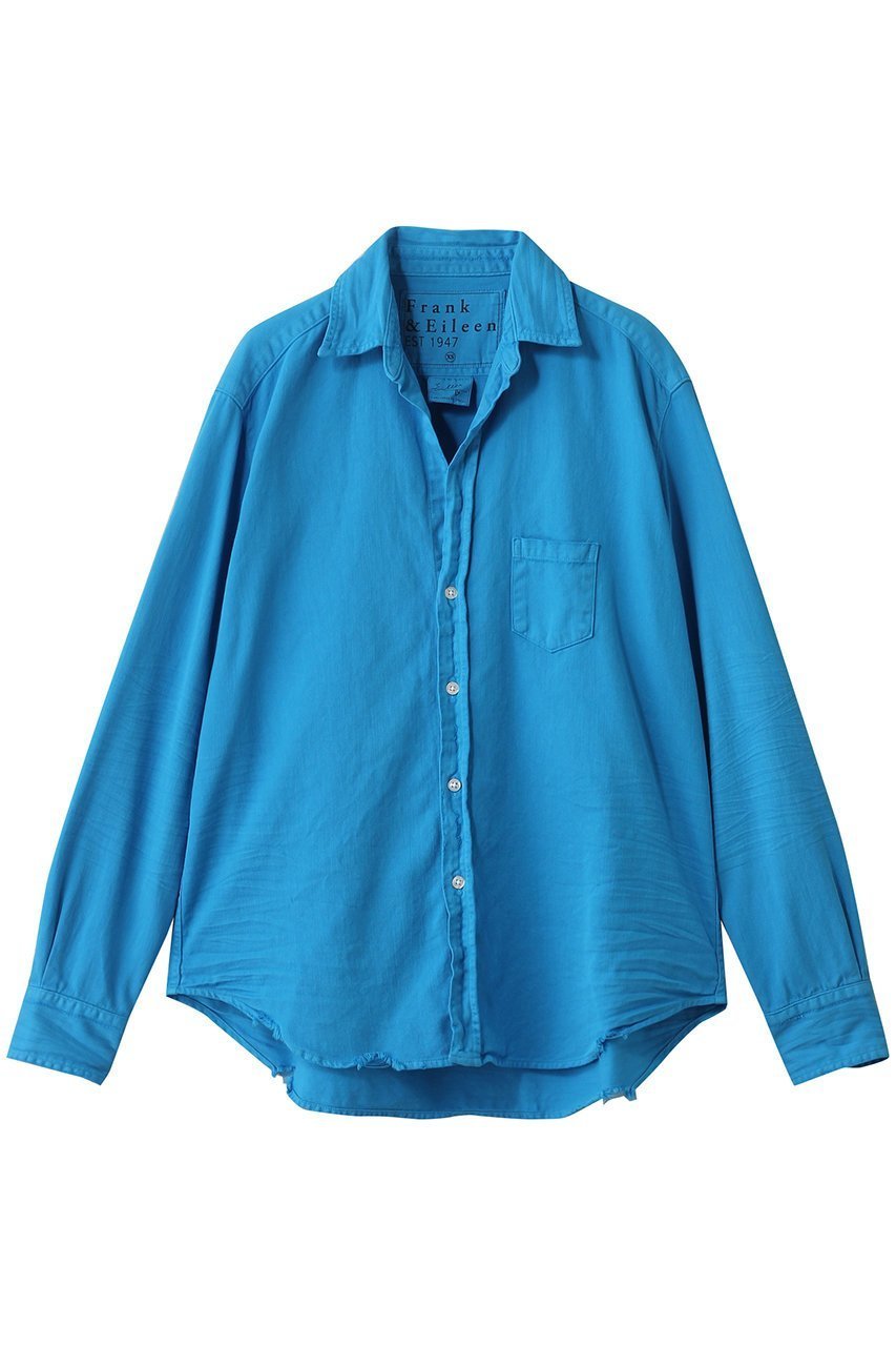 【フランク&アイリーン/Frank&Eileen】のEILEEN イタリアンフェイマスデニム カラーシャツ インテリア・キッズ・メンズ・レディースファッション・服の通販 founy(ファニー) 　ファッション　Fashion　レディースファッション　Fashion for Women　トップス・カットソー　Cut & Sew Tops　シャツ・ブラウス・オフィスカジュアル　Elegant Blouses & Button-Ups　スリーブ　Sleeve, Long Sleeve / Short Sleeve　リラックス　Relax, Relaxed Fit　ロング　Long, Long-Length　ティール ブルー|ID: prp329100004903064 ipo3291000000036695519