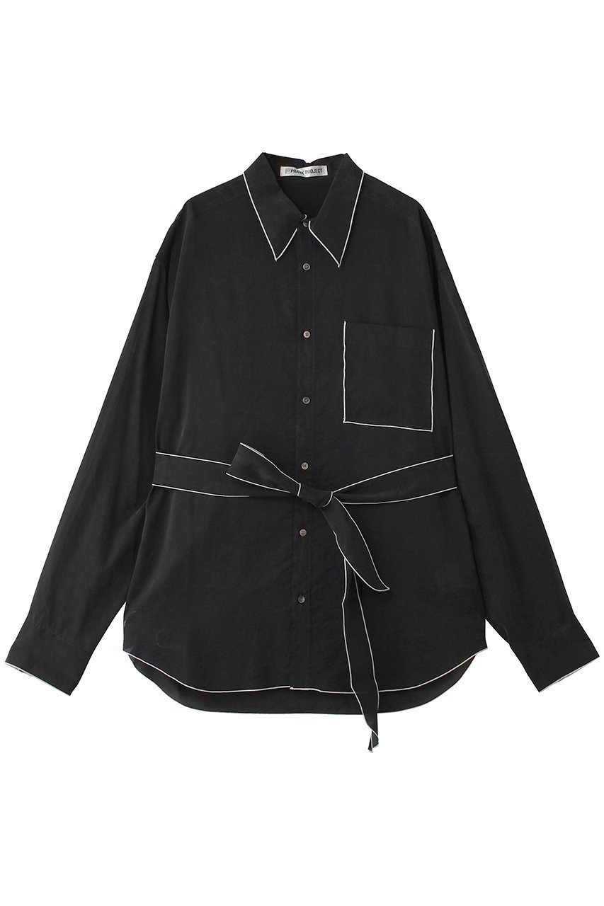 【プランク プロジェクト/PRANK PROJECT】のコントラストトリムシアーシャツ インテリア・キッズ・メンズ・レディースファッション・服の通販 founy(ファニー) ファッション Fashion レディースファッション Fashion for Women トップス・カットソー Cut & Sew Tops シャツ・ブラウス・オフィスカジュアル Elegant Blouses & Button-Ups アクセサリー Fashion Accessories キュプラ Cupro, Eco Fabric シアー Sheer, See-Through シンプル Simple, Minimal スリーブ Sleeve, Long Sleeve / Short Sleeve ロング Long, Long-Length BLK(ブラック)|ID: prp329100004903069 ipo3291000000036695576