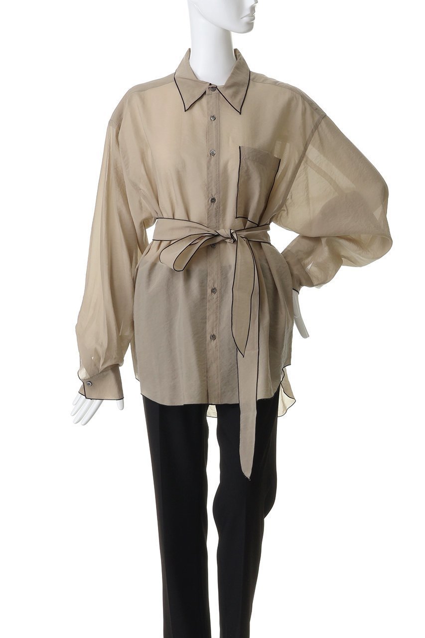 【プランク プロジェクト/PRANK PROJECT】のコントラストトリムシアーシャツ 人気、トレンドファッション・服の通販 founy(ファニー) ファッション Fashion レディースファッション Fashion for Women トップス・カットソー Cut & Sew Tops シャツ・ブラウス・オフィスカジュアル Elegant Blouses & Button-Ups アクセサリー Fashion Accessories キュプラ Cupro, Eco Fabric シアー Sheer, See-Through シンプル Simple, Minimal スリーブ Sleeve, Long Sleeve / Short Sleeve ロング Long, Long-Length other-2|ID: prp329100004903069 ipo3291000000036695579