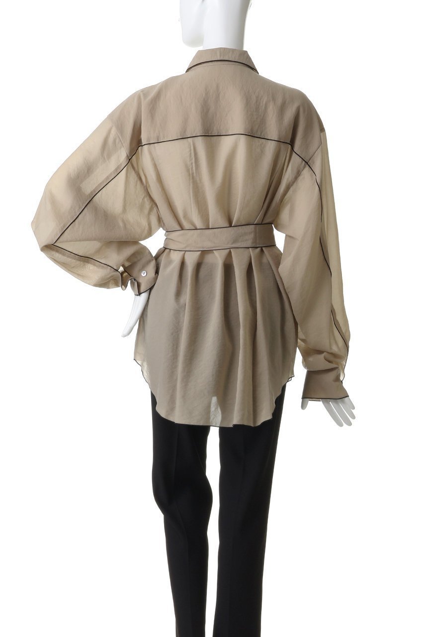 【プランク プロジェクト/PRANK PROJECT】のコントラストトリムシアーシャツ 人気、トレンドファッション・服の通販 founy(ファニー) ファッション Fashion レディースファッション Fashion for Women トップス・カットソー Cut & Sew Tops シャツ・ブラウス・オフィスカジュアル Elegant Blouses & Button-Ups アクセサリー Fashion Accessories キュプラ Cupro, Eco Fabric シアー Sheer, See-Through シンプル Simple, Minimal スリーブ Sleeve, Long Sleeve / Short Sleeve ロング Long, Long-Length other-4|ID: prp329100004903069 ipo3291000000036695581