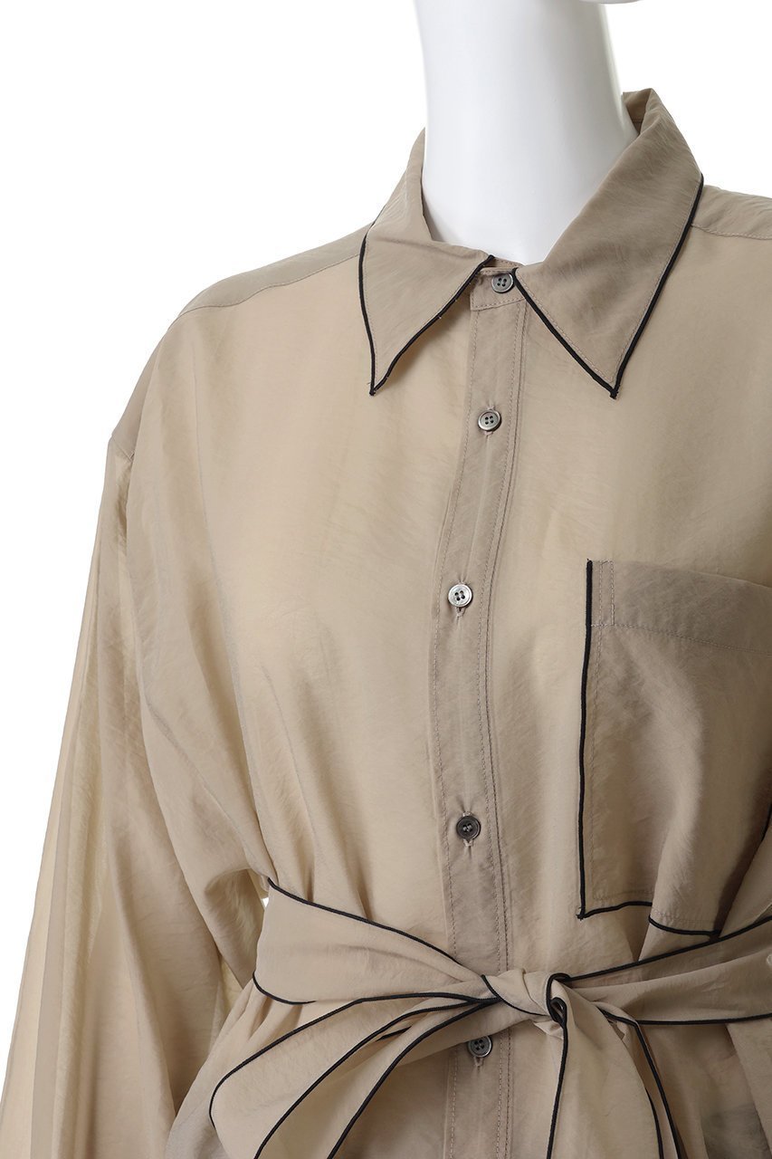 【プランク プロジェクト/PRANK PROJECT】のコントラストトリムシアーシャツ 人気、トレンドファッション・服の通販 founy(ファニー) ファッション Fashion レディースファッション Fashion for Women トップス・カットソー Cut & Sew Tops シャツ・ブラウス・オフィスカジュアル Elegant Blouses & Button-Ups アクセサリー Fashion Accessories キュプラ Cupro, Eco Fabric シアー Sheer, See-Through シンプル Simple, Minimal スリーブ Sleeve, Long Sleeve / Short Sleeve ロング Long, Long-Length other-5|ID: prp329100004903069 ipo3291000000036695582