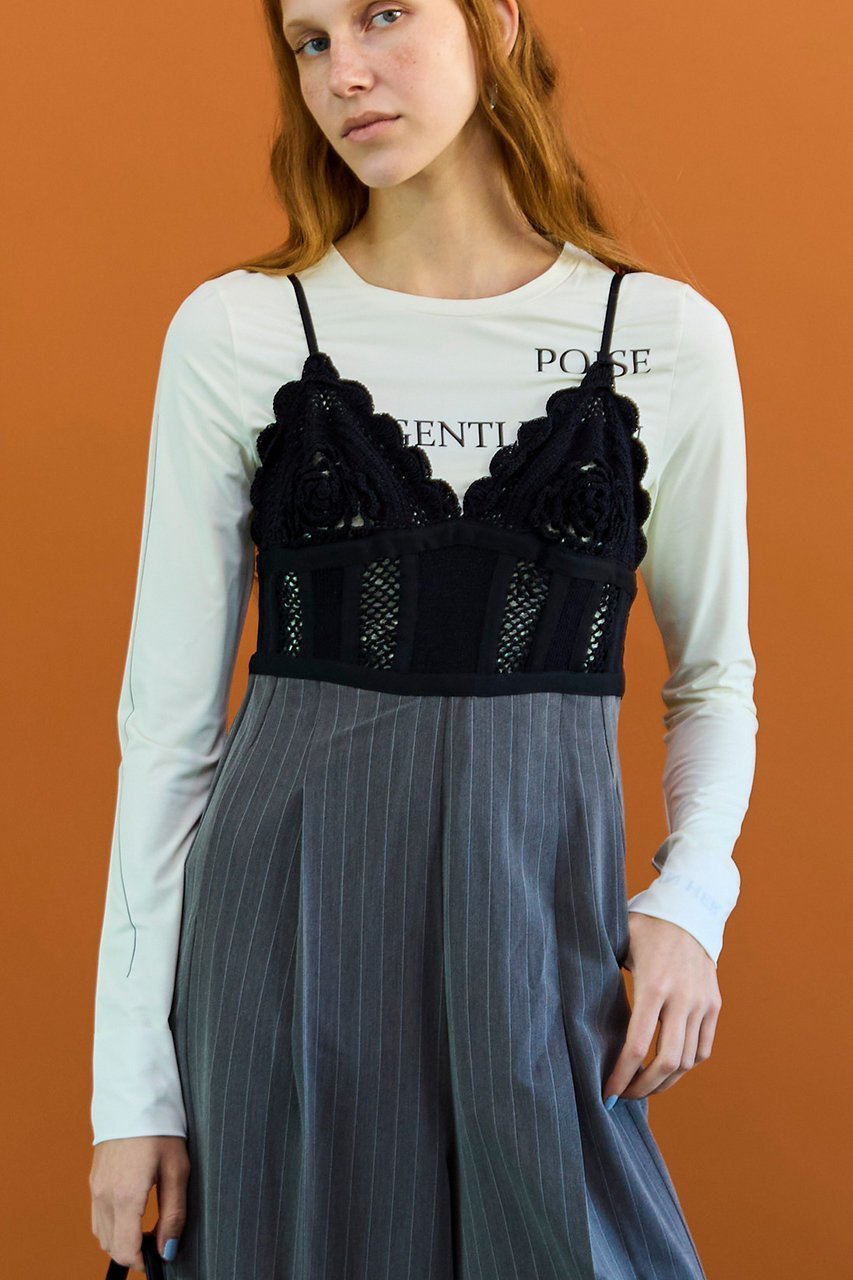 【メゾンスペシャル/MAISON SPECIAL】のCrochet V-Neck All-in-One/クロシェビスチェオールインワン 人気、トレンドファッション・服の通販 founy(ファニー) ファッション Fashion レディースファッション Fashion for Women パンツ Pants & Trousers インナー Innerwear コンビネゾン Jumpsuit, All-in-One スラックス Slacks, Dress Pants ダウン Down, Puffer ドッキング Docking, Mixed Material バランス Balance, Style Balance フェミニン Feminine, Girly レース Lace, Lace Fabric ワイド Wide, Wide Fit other-8|ID: prp329100004903082 ipo3291000000036695732