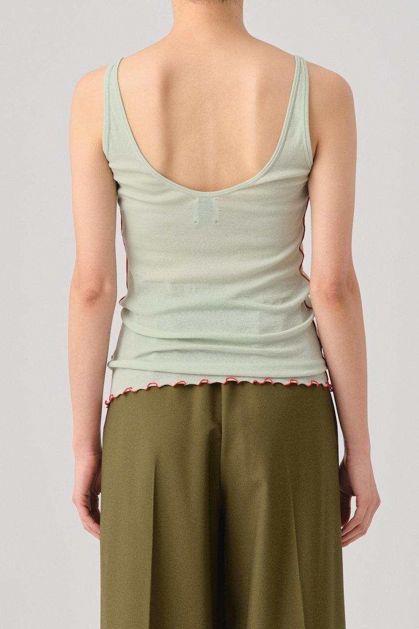 【グッド ピープル グッド ステッチング グッド プロダクト/GOOD PEOPLE GOOD STITCHING GOOD PRODUCT】のメローエッジ タンク トップ 人気、トレンドファッション・服の通販 founy(ファニー) 　ファッション　Fashion　レディースファッション　Fashion for Women　トップス・カットソー　Cut & Sew Tops　キャミソール&ノースリーブ　Camisoles & Sleeveless Tops　シャツ・ブラウス・オフィスカジュアル　Elegant Blouses & Button-Ups　ロングTシャツ・Tシャツ　Longline T-Shirts & Tees　カットソー・ベーシックTシャツ　Cut-and-Sewn Tops / Stretch Tees & Basics　キャミソール　Camisole, Spaghetti Strap Top　グラフィック　Graphic, Graphic Design　ストレッチ　Stretch, Stretchy Fabric　タンク　Tank Top, Sleeveless Top　other-8|ID: prp329100004903084 ipo3291000000036745391