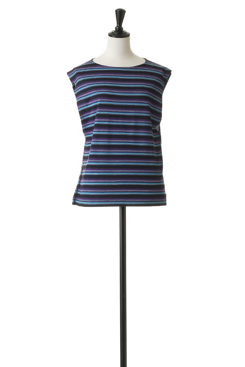 【ブラミンク/BLAMINK】のマルチボーダーノースリーブ 人気、トレンドファッション・服の通販 founy(ファニー) 　ファッション　Fashion　レディースファッション　Fashion for Women　トップス・カットソー　Cut & Sew Tops　キャミソール&ノースリーブ　Camisoles & Sleeveless Tops　シャツ・ブラウス・オフィスカジュアル　Elegant Blouses & Button-Ups　ロングTシャツ・Tシャツ　Longline T-Shirts & Tees　カットソー・ベーシックTシャツ　Cut-and-Sewn Tops / Stretch Tees & Basics　インナー　Innerwear　キャミソール　Camisole, Spaghetti Strap Top　ショルダー　Shoulder, Shoulder Strap　タンク　Tank Top, Sleeveless Top　バランス　Balance, Style Balance　ボーダー　Border, Stripe　other-2|ID: prp329100004903087 ipo3291000000036745396