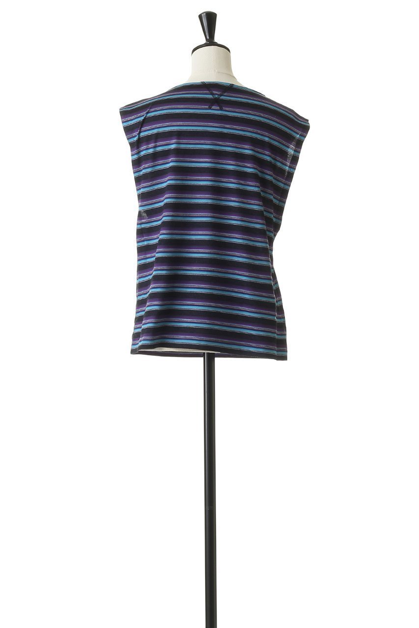 【ブラミンク/BLAMINK】のマルチボーダーノースリーブ 人気、トレンドファッション・服の通販 founy(ファニー) 　ファッション　Fashion　レディースファッション　Fashion for Women　トップス・カットソー　Cut & Sew Tops　キャミソール&ノースリーブ　Camisoles & Sleeveless Tops　シャツ・ブラウス・オフィスカジュアル　Elegant Blouses & Button-Ups　ロングTシャツ・Tシャツ　Longline T-Shirts & Tees　カットソー・ベーシックTシャツ　Cut-and-Sewn Tops / Stretch Tees & Basics　インナー　Innerwear　キャミソール　Camisole, Spaghetti Strap Top　ショルダー　Shoulder, Shoulder Strap　タンク　Tank Top, Sleeveless Top　バランス　Balance, Style Balance　ボーダー　Border, Stripe　other-4|ID: prp329100004903087 ipo3291000000036745398