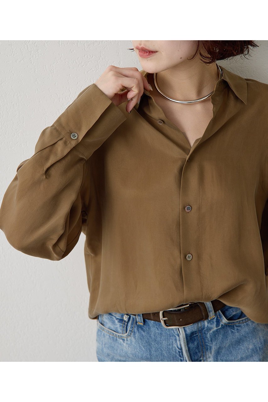 【ウィムガゼット/Whim Gazette】のキュプラフィブリルシャツ 人気、トレンドファッション・服の通販 founy(ファニー) 　ファッション　Fashion　レディースファッション　Fashion for Women　トップス・カットソー　Cut & Sew Tops　シャツ・ブラウス・オフィスカジュアル　Elegant Blouses & Button-Ups　おすすめ　Recommended / Our Picks　キュプラ　Cupro, Eco Fabric　スリーブ　Sleeve, Long Sleeve / Short Sleeve　セットアップ　Set-Up, Coordinated Outfit　ツイル　Twist, Twisted Detail　ロング　Long, Long-Length　エレガント 上品　Elegant　新作・新入荷　New Arrivals / New In　other-6|ID: prp329100004903101 ipo3291000000036695956