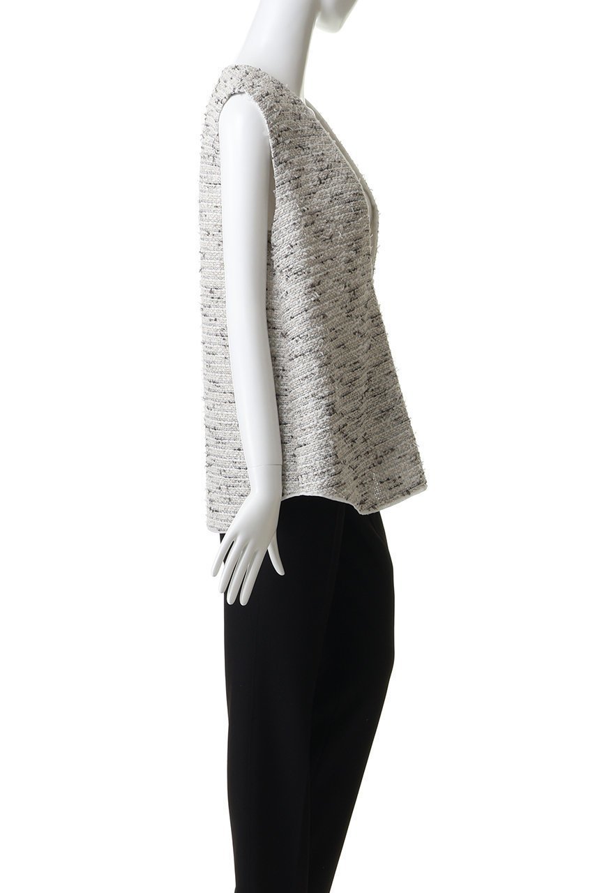 【エブール/ebure】の【4/3 0:00販売開始】クラウドツィード スリーブレスブラウス 人気、トレンドファッション・服の通販 founy(ファニー) 　ファッション　Fashion　レディースファッション　Fashion for Women　トップス・カットソー　Cut & Sew Tops　キャミソール&ノースリーブ　Camisoles & Sleeveless Tops　シャツ・ブラウス・オフィスカジュアル　Elegant Blouses & Button-Ups　キャミソール　Camisole, Spaghetti Strap Top　シルク　Silk, 100% Silk　タンク　Tank Top, Sleeveless Top　チェーン　Chain, Chain Strap　ツイード　Twill, Twill Weave　ドレープ　Drape, Draping Fabric　ノースリーブ　Sleeveless, No-Sleeve　新作・新入荷　New Arrivals / New In　other-3|ID: prp329100004903104 ipo3291000000036695980