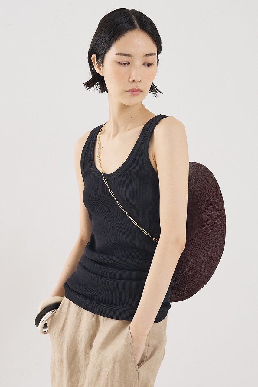 【ザ ストア バイ シー/THE STORE by C】の【COCUCA】チュニックリブタンク 人気、トレンドファッション・服の通販 founy(ファニー) 　ファッション　Fashion　レディースファッション　Fashion for Women　トップス・カットソー　Cut & Sew Tops　キャミソール&ノースリーブ　Camisoles & Sleeveless Tops　シャツ・ブラウス・オフィスカジュアル　Elegant Blouses & Button-Ups　ロングTシャツ・Tシャツ　Longline T-Shirts & Tees　カットソー・ベーシックTシャツ　Cut-and-Sewn Tops / Stretch Tees & Basics　キャミソール　Camisole, Spaghetti Strap Top　タンク　Tank Top, Sleeveless Top　チュニック　Tunic, Long Top　バランス　Balance, Style Balance　パターン　Pattern, Design Print　フィット　Fit, Slim Fit　ベーシック　Basic, Essential　新作・新入荷　New Arrivals / New In　other-2|ID: prp329100004903124 ipo3291000000036696164