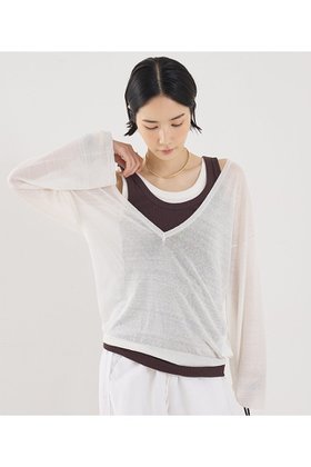 【ザ ストア バイ シー/THE STORE by C】 【COCUCA】リネンVネックニット人気、トレンドファッション・服の通販 founy(ファニー) ファッション Fashion レディースファッション Fashion for Women トップス・カットソー Cut & Sew Tops ニット Knit Tops & Sweaters カジュアルプルオーバー・ニットトップス Pullovers & Knit Tops / Casual Pullovers Vネックトップス V-Neck Tops / V-Cut Neckline Shirts なめらか Smooth, Silky Texture イタリア Italy カーディガン Cardigan, Knitwear リネン Linen, Linen Fabric 新作・新入荷 New Arrivals / New In |ID:prp329100004903127