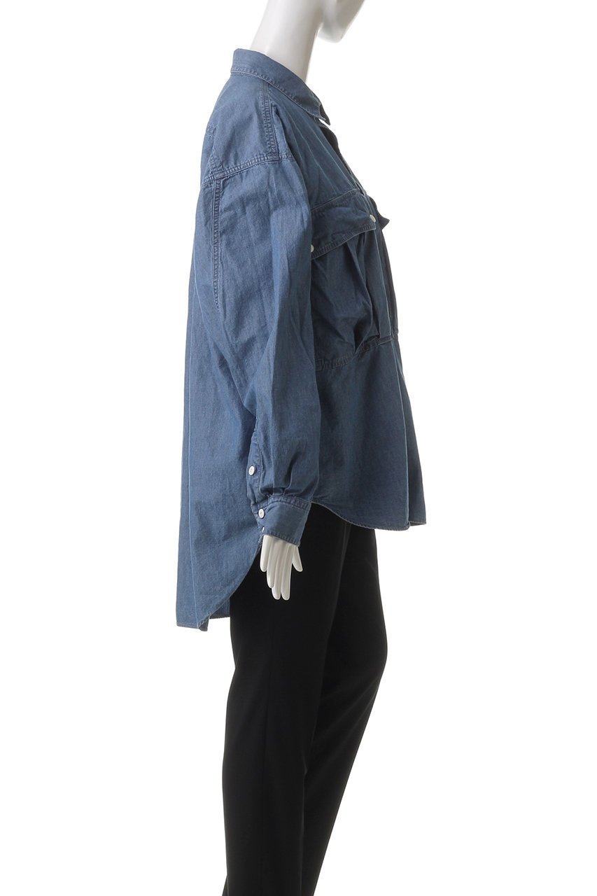 【キャサリンハムネット/KATHARINE HAMNETT LONDON】の【UNISEX】デニムパラシュートロングテイルシャツ 人気、トレンドファッション・服の通販 founy(ファニー) 　ファッション　Fashion　レディースファッション　Fashion for Women　トップス・カットソー　Cut & Sew Tops　シャツ・ブラウス・オフィスカジュアル　Elegant Blouses & Button-Ups　ユニセックス　Unisex, Genderless　スリーブ　Sleeve, Long Sleeve / Short Sleeve　デニム　Denim, Jeans Material　トレンド　Trend, Trending Now　ビッグ　Big, Oversized　ポケット　Pocket, Pocket Detail　ロング　Long, Long-Length　定番　Standard, Basic Item　other-3|ID: prp329100004903217 ipo3291000000036697325