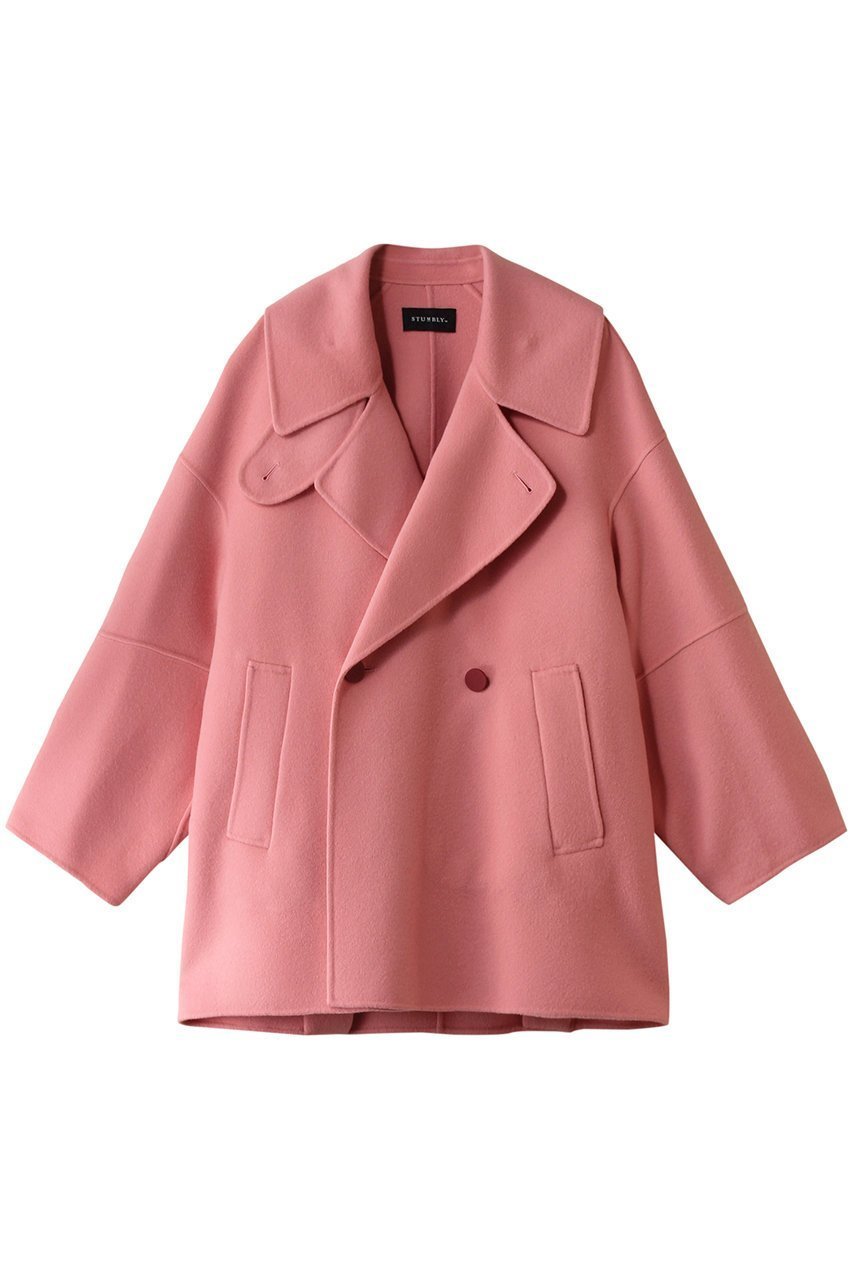 【ヒューエルミュージアム/hueLe Museum】の【STUMBLY】ビッグシルエットピージャケット インテリア・キッズ・メンズ・レディースファッション・服の通販 founy(ファニー) 　ファッション　Fashion　レディースファッション　Fashion for Women　アウター　Coat / Outerwear Collection　レディースジャケット・軽アウター　Jackets　シンプル　Simple, Minimal　ジャケット　Jacket, Outerwear　ビッグ　Big, Oversized　人気　Popular, Best Seller　今季　This Season, Current Season　ピンク|ID: prp329100004903261 ipo3291000000036697912