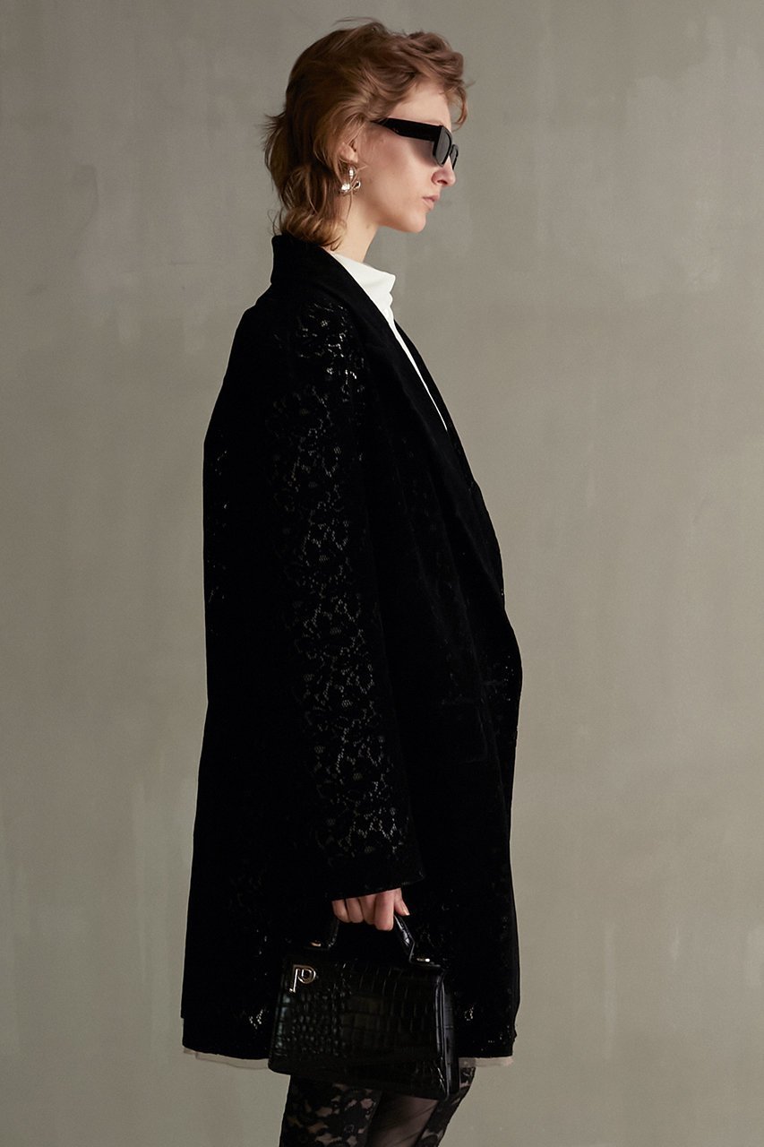 【プランク プロジェクト/PRANK PROJECT】のベロアレースジャケット / Velour Lace jacket 人気、トレンドファッション・服の通販 founy(ファニー) 　ファッション　Fashion　レディースファッション　Fashion for Women　アウター　Coat / Outerwear Collection　レディースジャケット・軽アウター　Jackets　ジャケット　Jacket, Outerwear　スラックス　Slacks, Dress Pants　チュール　Tulip, Tulip Motif　デニム　Denim, Jeans Material　マニッシュ　Mannish, Boyish　レース　Lace, Lace Fabric　other-8|ID: prp329100004903343 ipo3291000000036699019