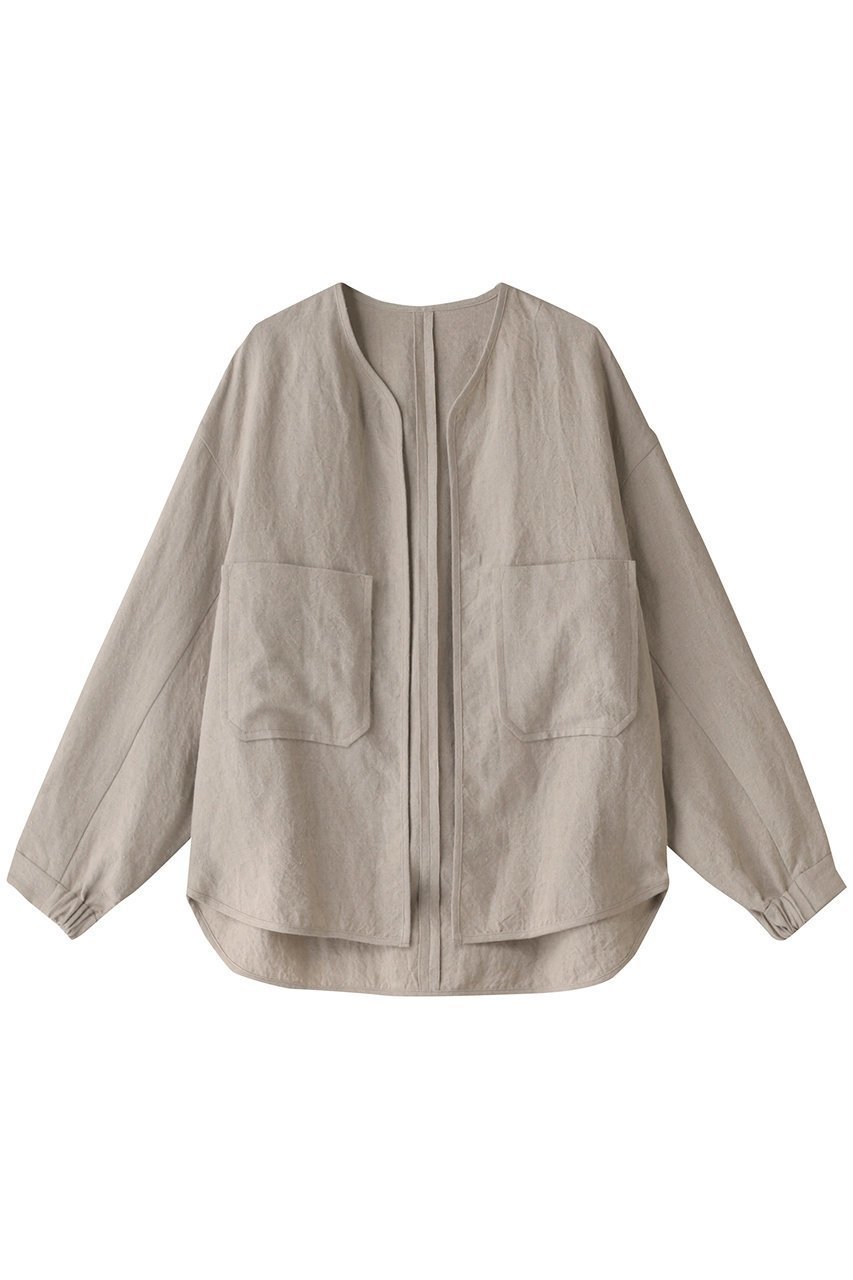 【エリオポール/heliopole】のNEW DUNGAREES LINENノーカラージャケット 人気、トレンドファッション・服の通販 founy(ファニー) 　ファッション　Fashion　レディースファッション　Fashion for Women　アウター　Coat / Outerwear Collection　レディースジャケット・軽アウター　Jackets　ノーカラージャケット / シンプル上品コーデ　Collarless Jackets　ジャケット　Jacket, Outerwear　ポケット　Pocket, Pocket Detail　リネン　Linen, Linen Fabric　夏　Summer　春　Spring　S/S・春夏　SS, Spring/Summer, Warm Season　 other-1|ID: prp329100004903350 ipo3291000000036699171