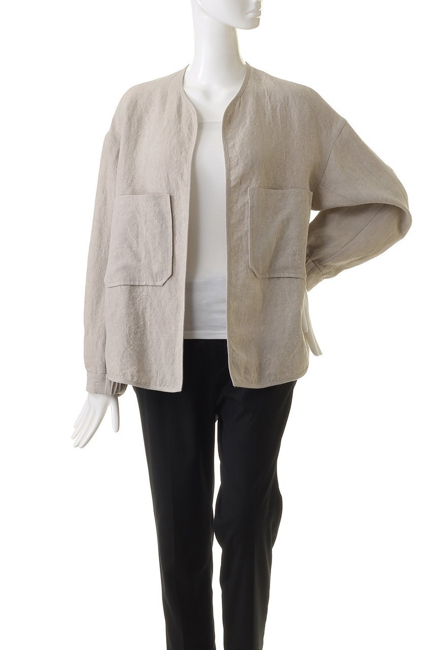 【エリオポール/heliopole】のNEW DUNGAREES LINENノーカラージャケット 人気、トレンドファッション・服の通販 founy(ファニー) 　ファッション　Fashion　レディースファッション　Fashion for Women　アウター　Coat / Outerwear Collection　レディースジャケット・軽アウター　Jackets　ノーカラージャケット / シンプル上品コーデ　Collarless Jackets　ジャケット　Jacket, Outerwear　ポケット　Pocket, Pocket Detail　リネン　Linen, Linen Fabric　夏　Summer　春　Spring　S/S・春夏　SS, Spring/Summer, Warm Season　other-2|ID: prp329100004903350 ipo3291000000036699177