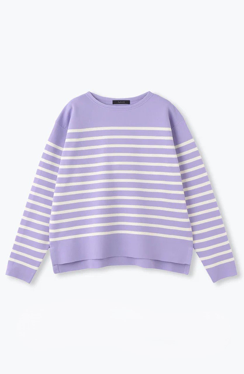 【レリル/lelill】のハイテクボートネックニット(レギュラーサイズ) インテリア・キッズ・メンズ・レディースファッション・服の通販 founy(ファニー) 　ファッション　Fashion　レディースファッション　Fashion for Women　トップス・カットソー　Cut & Sew Tops　ニット　Knit Tops & Sweaters　カジュアルプルオーバー・ニットトップス　Pullovers & Knit Tops / Casual Pullovers　アンサンブル　Ensemble Set　カッティング　Cutting Detail　デコルテ　Décolleté, Neckline　フィット　Fit, Slim Fit　ベスト　Vest, Waistcoat　ボレロ　Bolero, Short Cardigan　ボーダー　Border, Stripe　レギュラー　Regular, Standard Fit　定番　Standard, Basic Item　春　Spring　軽量　Lightweight, Ultra Light　ラベンダー|ID: prp329100004903360 ipo3291000000036699357