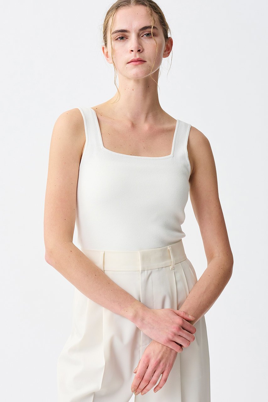 【アンクレイヴ/uncrave】のリネンニット スクエアタンクトップ 人気、トレンドファッション・服の通販 founy(ファニー) 　ファッション　Fashion　レディースファッション　Fashion for Women　トップス・カットソー　Cut & Sew Tops　ニット　Knit Tops & Sweaters　カジュアルプルオーバー・ニットトップス　Pullovers & Knit Tops / Casual Pullovers　スクエア　Square, Square Shape　ストレッチ　Stretch, Stretchy Fabric　タンク　Tank Top, Sleeveless Top　リネン　Linen, Linen Fabric　再入荷　Restock / Back in Stock　other-8|ID: prp329100004903367 ipo3291000000036699431