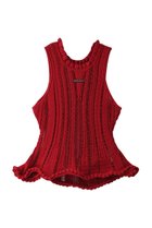 【プランク プロジェクト/PRANK PROJECT】のウェーブヘムポップコーンニットタンク / Wave Hem Popcorn Knit Tank RED(レッド)|ID: prp329100004903370 ipo3291000000036699456