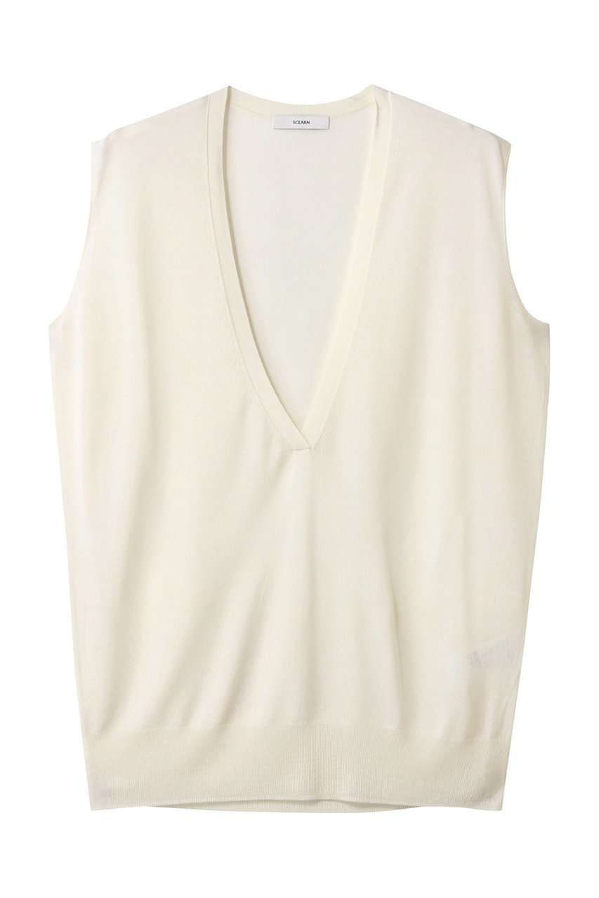 【セアン/SCEARN】のSILK ORGANDIE ディープVベックベスト インテリア・キッズ・メンズ・レディースファッション・服の通販 founy(ファニー) 　ファッション　Fashion　レディースファッション　Fashion for Women　トップス・カットソー　Cut & Sew Tops　ニット　Knit Tops & Sweaters　ベスト&ジレ / 重ね着スタイル　Vests & Gilets　カジュアルプルオーバー・ニットトップス　Pullovers & Knit Tops / Casual Pullovers　インナー　Innerwear　オーガンジー　Organza Fabric　シアー　Sheer, See-Through　シルク　Silk, 100% Silk　デコルテ　Décolleté, Neckline　ノースリーブ　Sleeveless, No-Sleeve　ベスト　Vest, Waistcoat　ボトム　Bottoms, Lower Wear　夏　Summer　ECRU|ID: prp329100004903380 ipo3291000000036699521