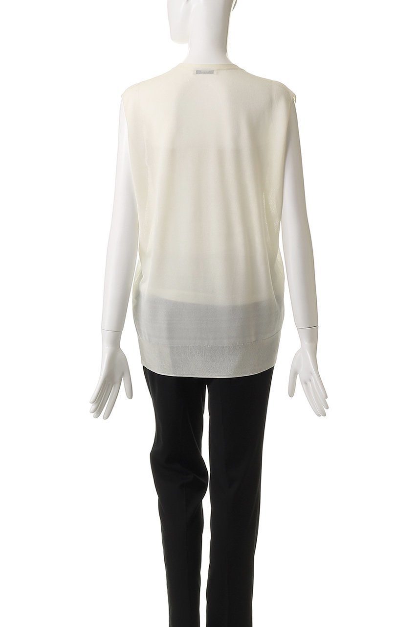 【セアン/SCEARN】のSILK ORGANDIE ディープVベックベスト 人気、トレンドファッション・服の通販 founy(ファニー) 　ファッション　Fashion　レディースファッション　Fashion for Women　トップス・カットソー　Cut & Sew Tops　ニット　Knit Tops & Sweaters　ベスト&ジレ / 重ね着スタイル　Vests & Gilets　カジュアルプルオーバー・ニットトップス　Pullovers & Knit Tops / Casual Pullovers　インナー　Innerwear　オーガンジー　Organza Fabric　シアー　Sheer, See-Through　シルク　Silk, 100% Silk　デコルテ　Décolleté, Neckline　ノースリーブ　Sleeveless, No-Sleeve　ベスト　Vest, Waistcoat　ボトム　Bottoms, Lower Wear　夏　Summer　other-4|ID: prp329100004903380 ipo3291000000036732152