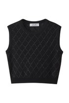 【アルアバイル/allureville】の【Loulou Willoughby】シークインエンブロイダリープルオーバー 人気、トレンドファッション・服の通販 founy(ファニー) ファッション Fashion レディースファッション Fashion for Women トップス・カットソー Cut & Sew Tops ニット Knit Tops & Sweaters カジュアルプルオーバー・ニットトップス Pullovers & Knit Tops / Casual Pullovers インナー Innerwear コンパクト Compact, Small Size ジャケット Jacket, Outerwear ノースリーブ Sleeveless, No-Sleeve パーティ Party, Party Style エレガント 上品 Elegant thumbnail ブラック|ID: prp329100004903386 ipo3291000000036699594