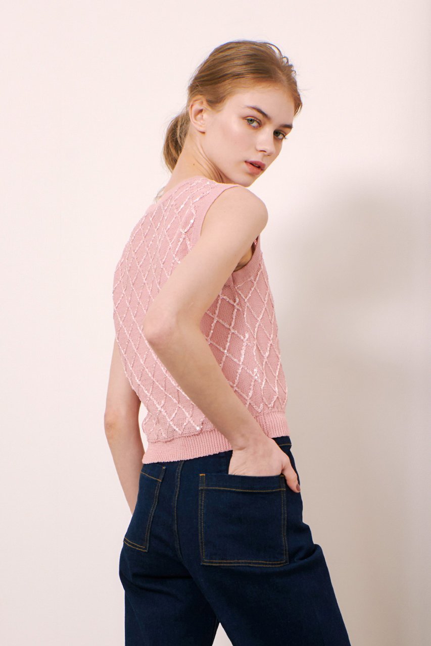 【アルアバイル/allureville】の【Loulou Willoughby】シークインエンブロイダリープルオーバー 人気、トレンドファッション・服の通販 founy(ファニー) ファッション Fashion レディースファッション Fashion for Women トップス・カットソー Cut & Sew Tops ニット Knit Tops & Sweaters カジュアルプルオーバー・ニットトップス Pullovers & Knit Tops / Casual Pullovers インナー Innerwear コンパクト Compact, Small Size ジャケット Jacket, Outerwear ノースリーブ Sleeveless, No-Sleeve パーティ Party, Party Style エレガント 上品 Elegant other-7|ID: prp329100004903386 ipo3291000000036732159