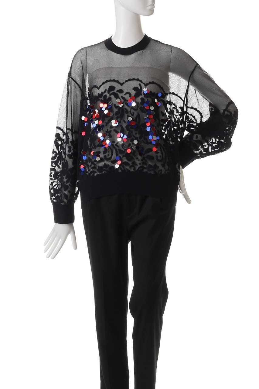 【ヒューエルミュージアム/hueLe Museum】の【STUMBLY】Rainbow Sequins Knit Pullover 人気、トレンドファッション・服の通販 founy(ファニー) 　ファッション　Fashion　レディースファッション　Fashion for Women　トップス・カットソー　Cut & Sew Tops　ニット　Knit Tops & Sweaters　カジュアルプルオーバー・ニットトップス　Pullovers & Knit Tops / Casual Pullovers　シンプル　Simple, Minimal　メッシュ　Mesh, Net Fabric　other-2|ID: prp329100004903401 ipo3291000000036732167
