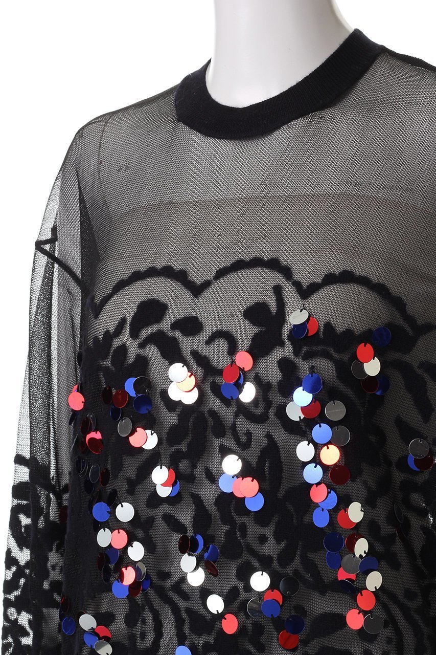 【ヒューエルミュージアム/hueLe Museum】の【STUMBLY】Rainbow Sequins Knit Pullover 人気、トレンドファッション・服の通販 founy(ファニー) 　ファッション　Fashion　レディースファッション　Fashion for Women　トップス・カットソー　Cut & Sew Tops　ニット　Knit Tops & Sweaters　カジュアルプルオーバー・ニットトップス　Pullovers & Knit Tops / Casual Pullovers　シンプル　Simple, Minimal　メッシュ　Mesh, Net Fabric　other-5|ID: prp329100004903401 ipo3291000000036732170