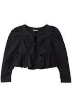 【クラネ/CLANE】のSHORT PEPLUM RIBBON TOPS シャツ/ブラウス BLACK|ID: prp329100004903430 ipo3291000000036700103