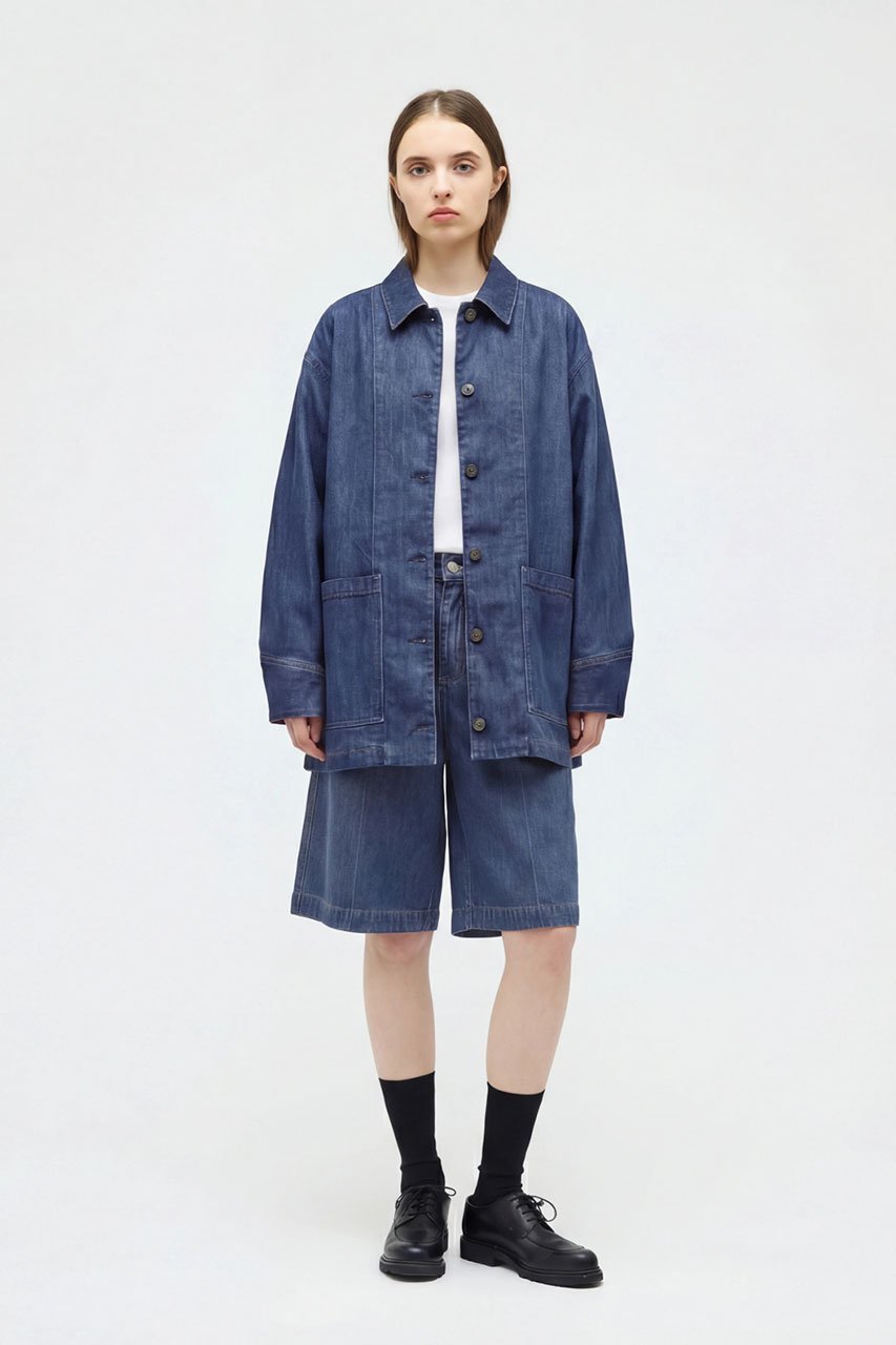 【ミズイロ インド/mizuiro ind】のdenim half PT パンツ 人気、トレンドファッション・服の通販 founy(ファニー) 　ファッション　Fashion　レディースファッション　Fashion for Women　パンツ　Pants & Trousers　カットソー　Cut and Sewn Top　センター　Center, Center Line　デニム　Denim, Jeans Material　ハーフ　Half, Half-Length　再入荷　Restock / Back in Stock　other-6|ID: prp329100004903433 ipo3291000000036700144