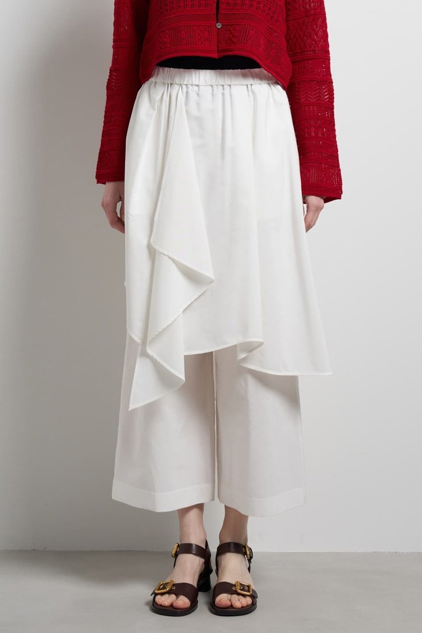 【ランバン オン ブルー/LANVIN en Bleu】のアシンメトリーレイヤードパンツ インテリア・キッズ・メンズ・レディースファッション・服の通販 founy(ファニー) 　ファッション　Fashion　レディースファッション　Fashion for Women　パンツ　Pants & Trousers　アシンメトリー　Asymmetrical Style　ファブリック　Fabric, Textile　ボトム　Bottoms, Lower Wear　リラックス　Relax, Relaxed Fit　オフ|ID: prp329100004903465 ipo3291000000036700484