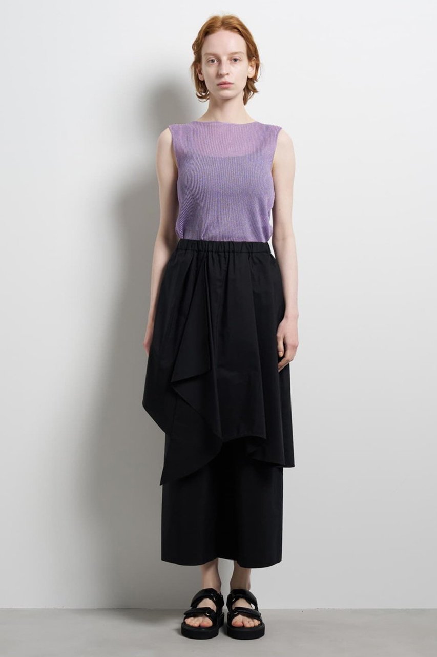 【ランバン オン ブルー/LANVIN en Bleu】のアシンメトリーレイヤードパンツ 人気、トレンドファッション・服の通販 founy(ファニー) 　ファッション　Fashion　レディースファッション　Fashion for Women　パンツ　Pants & Trousers　アシンメトリー　Asymmetrical Style　ファブリック　Fabric, Textile　ボトム　Bottoms, Lower Wear　リラックス　Relax, Relaxed Fit　other-6|ID: prp329100004903465 ipo3291000000036700495