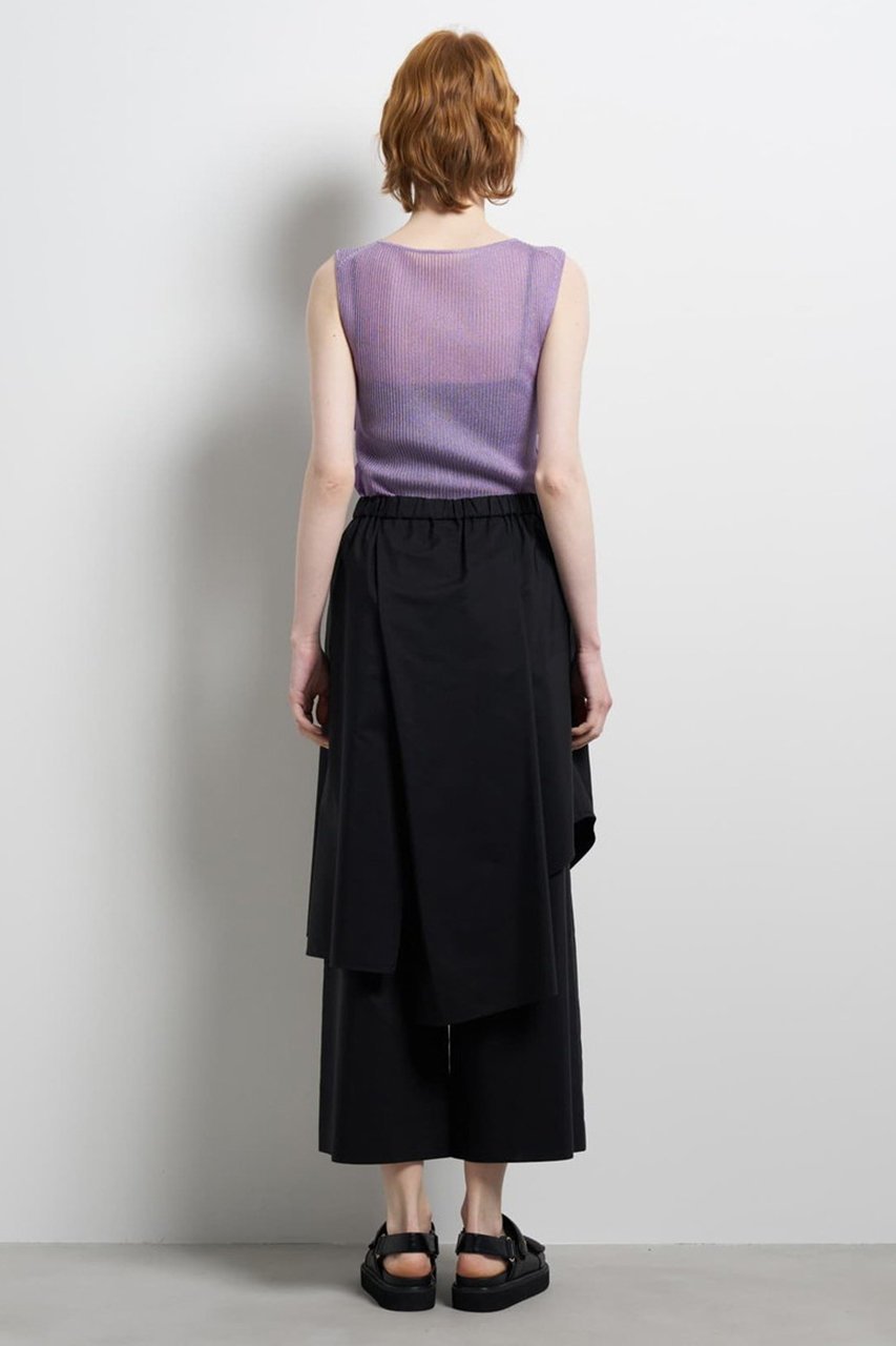 【ランバン オン ブルー/LANVIN en Bleu】のアシンメトリーレイヤードパンツ 人気、トレンドファッション・服の通販 founy(ファニー) 　ファッション　Fashion　レディースファッション　Fashion for Women　パンツ　Pants & Trousers　アシンメトリー　Asymmetrical Style　ファブリック　Fabric, Textile　ボトム　Bottoms, Lower Wear　リラックス　Relax, Relaxed Fit　other-8|ID: prp329100004903465 ipo3291000000036700499