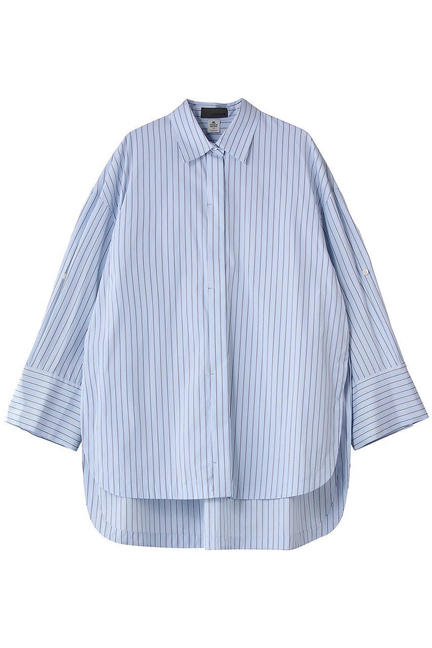【アンクレイヴ/uncrave】のTHOMAS MASON BIGシャツ インテリア・キッズ・メンズ・レディースファッション・服の通販 founy(ファニー) 　ファッション　Fashion　レディースファッション　Fashion for Women　トップス・カットソー　Cut & Sew Tops　シャツ・ブラウス・オフィスカジュアル　Elegant Blouses & Button-Ups　おすすめ　Recommended / Our Picks　カフス　Cuff Design　ストライプ　Stripe, Striped Pattern　スリーブ　Sleeve, Long Sleeve / Short Sleeve　チュニック　Tunic, Long Top　ドレス　Dress, One-Piece　ループ　Loop, Loop Knit　ロング　Long, Long-Length　ブルーストライプ|ID: prp329100004903469 ipo3291000000036700503