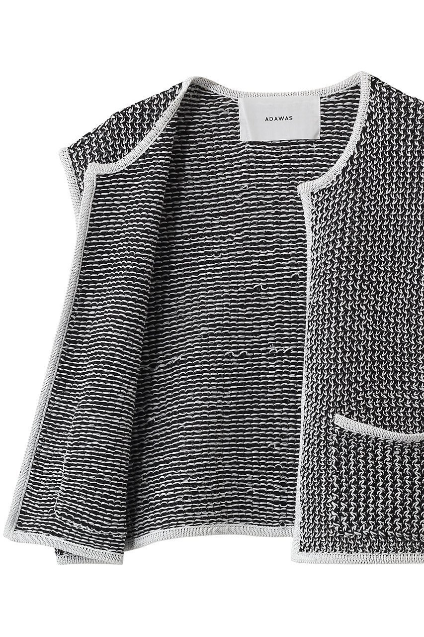 【アダワス/ADAWAS】のリネンブレンド メッシュ ベスト 人気、トレンドファッション・服の通販 founy(ファニー) 　ファッション　Fashion　レディースファッション　Fashion for Women　アウター　Coat / Outerwear Collection　レディースジャケット・軽アウター　Jackets　コンパクト　Compact, Small Size　ジャケット　Jacket, Outerwear　センター　Center, Center Line　パターン　Pattern, Design Print　フロント　Front, Front Design　ベスト　Vest, Waistcoat　メッシュ　Mesh, Net Fabric　リネン　Linen, Linen Fabric　other-6|ID: prp329100004903480 ipo3291000000036700618