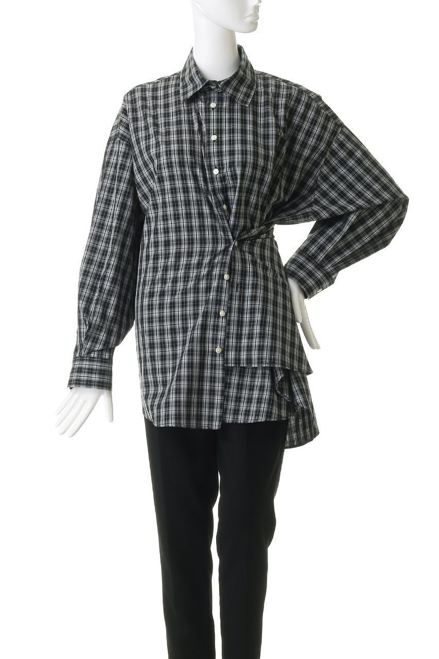 【ウーア/Uhr】の2way ビッグシャツ 人気、トレンドファッション・服の通販 founy(ファニー) 　ファッション　Fashion　レディースファッション　Fashion for Women　トップス・カットソー　Cut & Sew Tops　シャツ・ブラウス・オフィスカジュアル　Elegant Blouses & Button-Ups　スリーブ　Sleeve, Long Sleeve / Short Sleeve　チェック　Check, Plaid, Tartan　ビッグ　Big, Oversized　ロング　Long, Long-Length　other-6|ID: prp329100004903495 ipo3291000000036700821