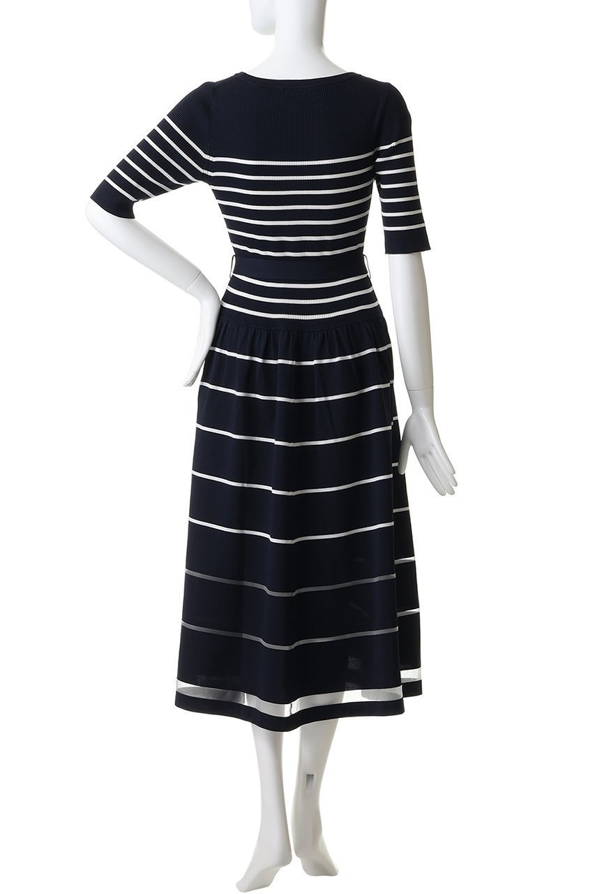 【アナイ/ANAYI】のシアーラインボーダーベルト付ワンピース 人気、トレンドファッション・服の通販 founy(ファニー) 　ファッション　Fashion　レディースファッション　Fashion for Women　ワンピース　Dresses　チュニック　Tunic Tops & Dresses　ベルト&ウエストマーク　Belts & Waist Accessories　エレガント 上品　Elegant　コンパクト　Compact, Small Size　シューズ　Shoes, Footwear　チュニック　Tunic, Long Top　フィット　Fit, Slim Fit　フレア　Flare, Flared　ボーダー　Border, Stripe　ロング　Long, Long-Length　other-4|ID: prp329100004903521 ipo3291000000036701152