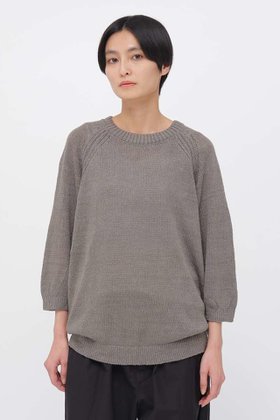 【マーガレットハウエル/MARGARET HOWELL】のBRAIDED LINEN KNITWEAR 人気、トレンドファッション・服の通販 founy(ファニー) ファッション Fashion レディースファッション Fashion for Women トップス・カットソー Cut & Sew Tops ニット Knit Tops & Sweaters カジュアルプルオーバー・ニットトップス Pullovers & Knit Tops / Casual Pullovers シンプル Simple, Minimal スリーブ Sleeve, Long Sleeve / Short Sleeve バランス Balance, Style Balance リネン Linen, Linen Fabric リラックス Relax, Relaxed Fit エレガント 上品 Elegant |ID:prp329100004903527