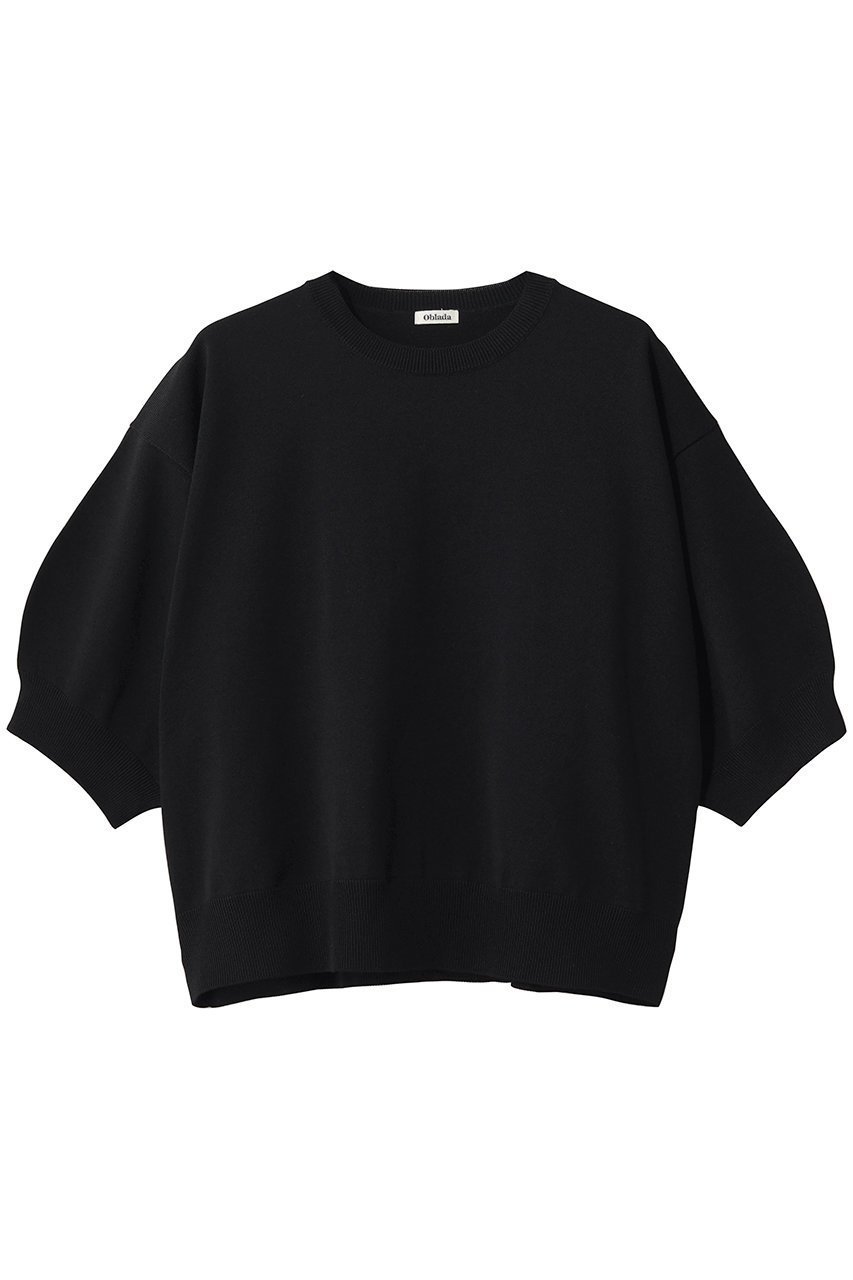 【オブラダ/Oblada】のサマーニットTEE インテリア・キッズ・メンズ・レディースファッション・服の通販 founy(ファニー) 　ファッション　Fashion　レディースファッション　Fashion for Women　トップス・カットソー　Cut & Sew Tops　ニット　Knit Tops & Sweaters　カジュアルプルオーバー・ニットトップス　Pullovers & Knit Tops / Casual Pullovers　おすすめ　Recommended / Our Picks　サマー　Summer, Summer Style　スリーブ　Sleeve, Long Sleeve / Short Sleeve　ボトム　Bottoms, Lower Wear　ブラック|ID: prp329100004903528 ipo3291000000036701244