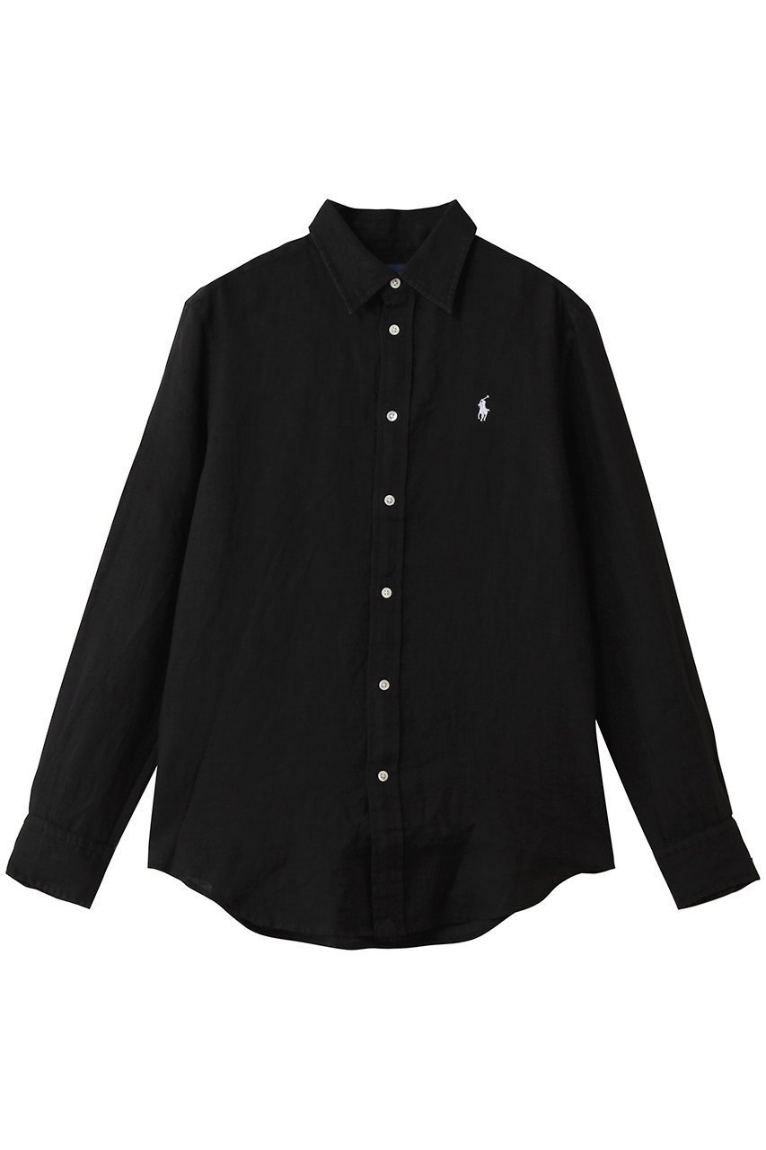 【ラルフローレン/RALPH LAUREN】の【POLO RALPH LAUREN】クラシック フィット リネン シャツ インテリア・キッズ・メンズ・レディースファッション・服の通販 founy(ファニー) 　ファッション　Fashion　レディースファッション　Fashion for Women　トップス・カットソー　Cut & Sew Tops　シャツ・ブラウス・オフィスカジュアル　Elegant Blouses & Button-Ups　クラシック　Classic, Timeless Style　スリーブ　Sleeve, Long Sleeve / Short Sleeve　トレンド　Trend, Trending Now　フィット　Fit, Slim Fit　リネン　Linen, Linen Fabric　ロング　Long, Long-Length　夏　Summer　新作・新入荷　New Arrivals / New In　羽織　Haori, Light Jacket　ブラック|ID: prp329100004903632 ipo3291000000036702350