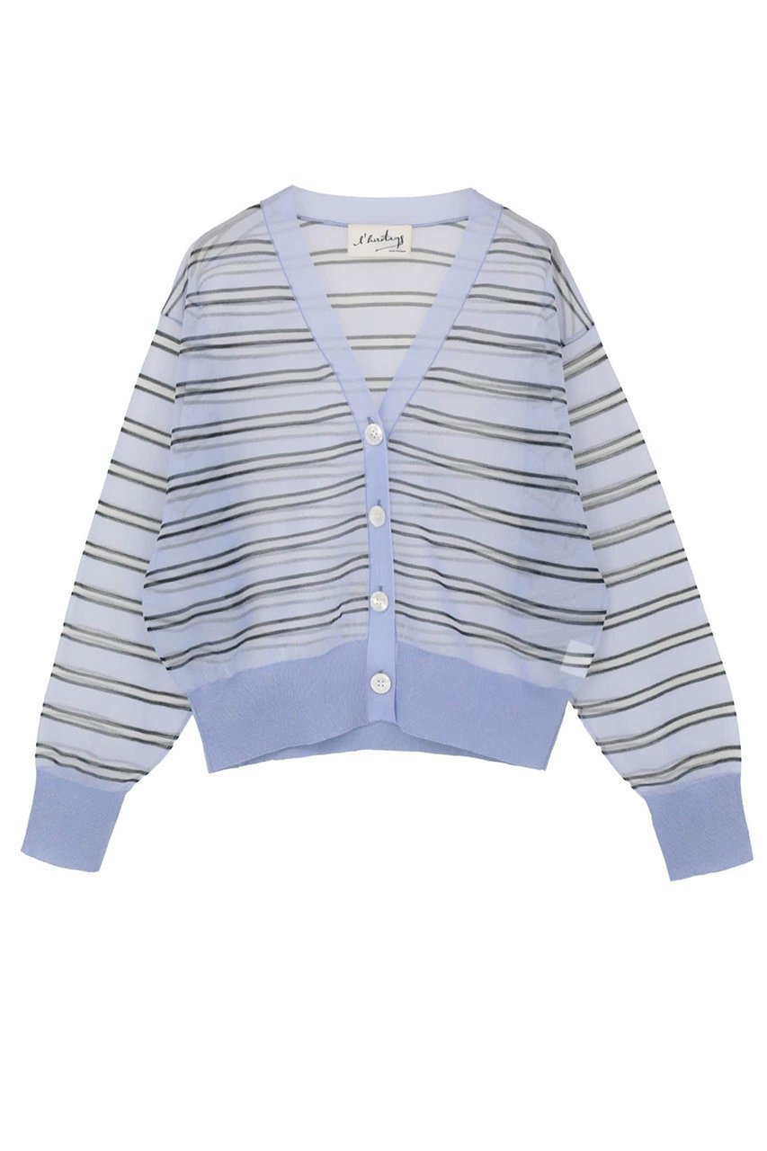 【マルティニーク/martinique】の【l heritage martinique】シアーボーダーカーディガン 人気、トレンドファッション・服の通販 founy(ファニー) 　ファッション　Fashion　レディースファッション　Fashion for Women　トップス・カットソー　Cut & Sew Tops　ニット　Knit Tops & Sweaters　カーディガン・羽織り　Layered Style Cardigans　おすすめ　Recommended / Our Picks　カーディガン　Cardigan, Knitwear　シアー　Sheer, See-Through　ストライプ　Stripe, Striped Pattern　チェック　Check, Plaid, Tartan　パターン　Pattern, Design Print　ボーダー　Border, Stripe　夏　Summer　新作・新入荷　New Arrivals / New In　春　Spring　S/S・春夏　SS, Spring/Summer, Warm Season　 other-1|ID: prp329100004903679 ipo3291000000036703003