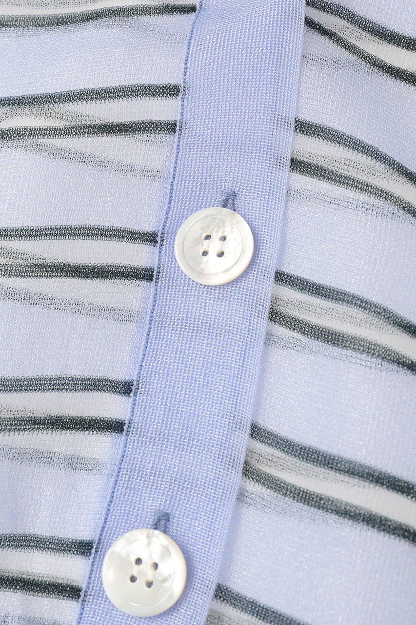 【マルティニーク/martinique】の【l heritage martinique】シアーボーダーカーディガン 人気、トレンドファッション・服の通販 founy(ファニー) 　ファッション　Fashion　レディースファッション　Fashion for Women　トップス・カットソー　Cut & Sew Tops　ニット　Knit Tops & Sweaters　カーディガン・羽織り　Layered Style Cardigans　おすすめ　Recommended / Our Picks　カーディガン　Cardigan, Knitwear　シアー　Sheer, See-Through　ストライプ　Stripe, Striped Pattern　チェック　Check, Plaid, Tartan　パターン　Pattern, Design Print　ボーダー　Border, Stripe　夏　Summer　新作・新入荷　New Arrivals / New In　春　Spring　S/S・春夏　SS, Spring/Summer, Warm Season　other-6|ID: prp329100004903679 ipo3291000000036732374