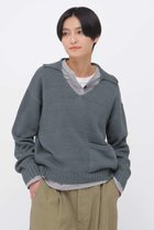 【マーガレットハウエル/MARGARET HOWELL】のCONTRAST COTTON LINEN KNITWEAR 人気、トレンドファッション・服の通販 founy(ファニー) ファッション Fashion レディースファッション Fashion for Women トップス・カットソー Cut & Sew Tops ニット Knit Tops & Sweaters カジュアルプルオーバー・ニットトップス Pullovers & Knit Tops / Casual Pullovers シンプル Simple, Minimal スキッパー Skipper, Open Collar バランス Balance, Style Balance リネン Linen, Linen Fabric ヴィンテージ Vintage Style 新作・新入荷 New Arrivals / New In thumbnail グリーン|ID: prp329100004903683 ipo3291000000036703026