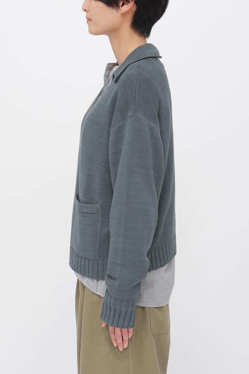 【マーガレットハウエル/MARGARET HOWELL】のCONTRAST COTTON LINEN KNITWEAR 人気、トレンドファッション・服の通販 founy(ファニー) 　ファッション　Fashion　レディースファッション　Fashion for Women　トップス・カットソー　Cut & Sew Tops　ニット　Knit Tops & Sweaters　カジュアルプルオーバー・ニットトップス　Pullovers & Knit Tops / Casual Pullovers　シンプル　Simple, Minimal　スキッパー　Skipper, Open Collar　バランス　Balance, Style Balance　リネン　Linen, Linen Fabric　ヴィンテージ　Vintage Style　新作・新入荷　New Arrivals / New In　other-3|ID: prp329100004903683 ipo3291000000036703032
